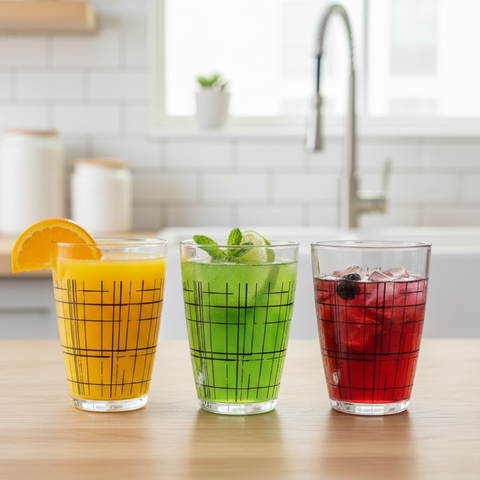 3 Piece 415ml Vega Hi-ball Glass With Pattern