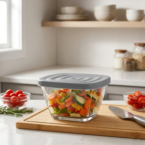 1 Piece 315ml Square Jar With Grey Lid