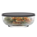 2600Ml glass bowl with grey lid