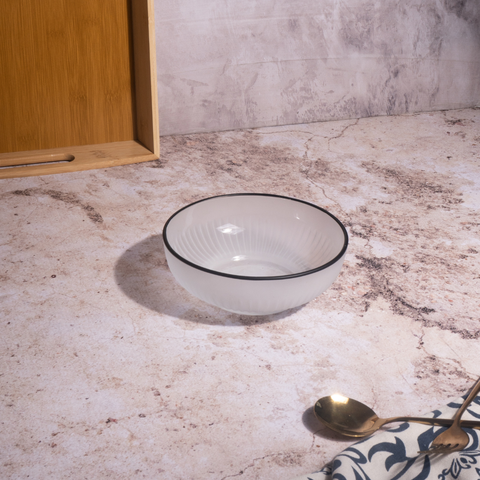 1 Piece 880ml White Frosted Tokyo Glass Bowl