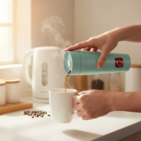 400ml Blue Stainless Steel Vacuum Travel Mug