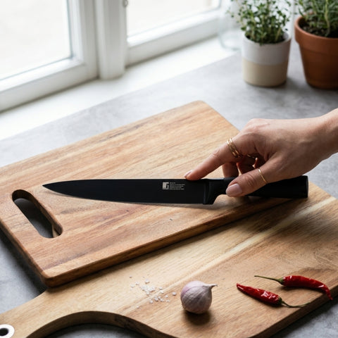Black Blade Stainless Steel Carving Knife