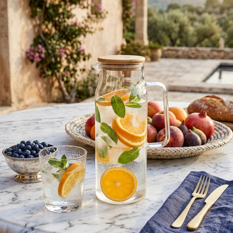 1.2 Litre Glass Jug With Wooden Lid