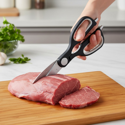 Black And White Stainless Steel Scissors With Ceramic Coating