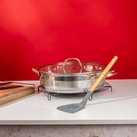 Cobre 28cm Shallow Pot With Lid