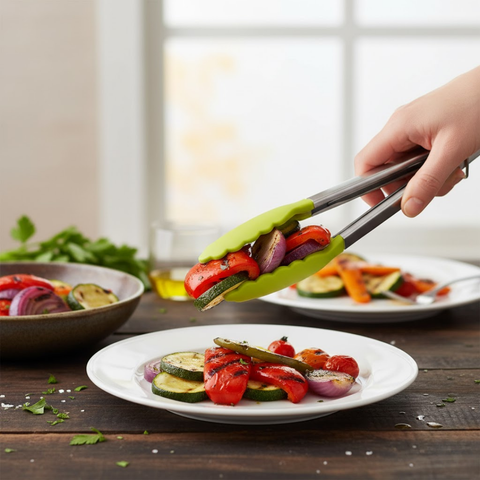 Plastic Food Tong With Stainless Steel Handle