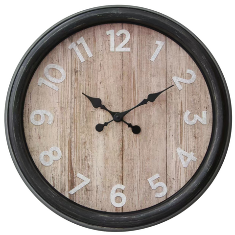 Round wooden antique wall clock