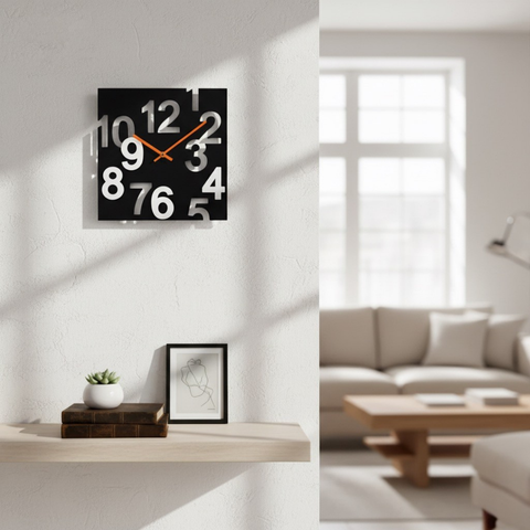 Square 3D Wall Clock