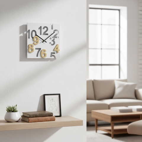 Square 3D Wall Clock