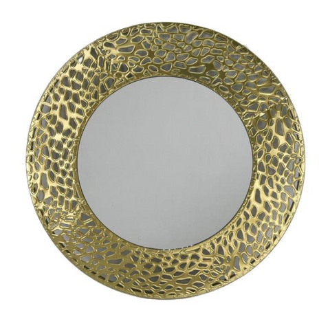 Round gold metal mirror