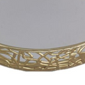 Round gold metal mirror tray