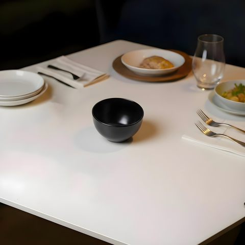 14.5cm Round Matt Black Bowl