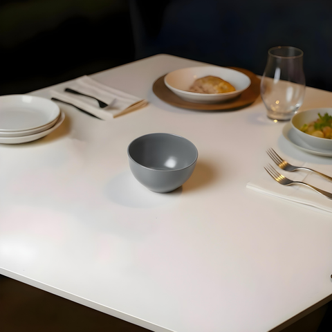 14.5cm Round Matt Grey Bowl