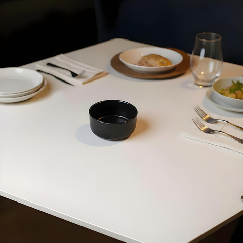 12cm Round Matt Black Straight Edge Bowl