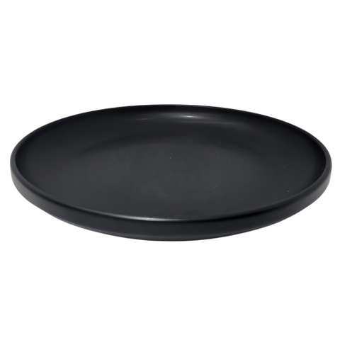 10.5 Inch Round Matt Black Straight Edge Dinner Plate