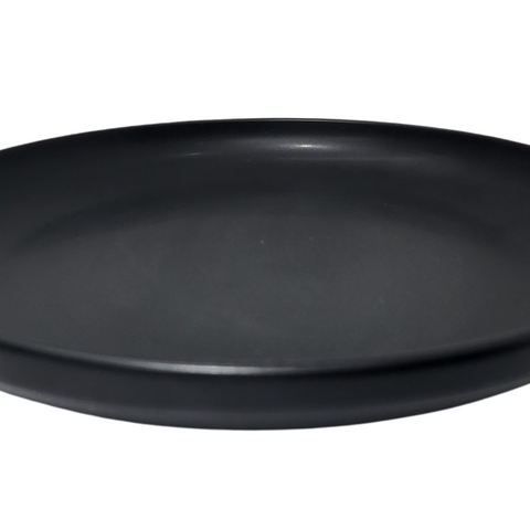 10.5 Inch Round Matt Black Straight Edge Dinner Plate