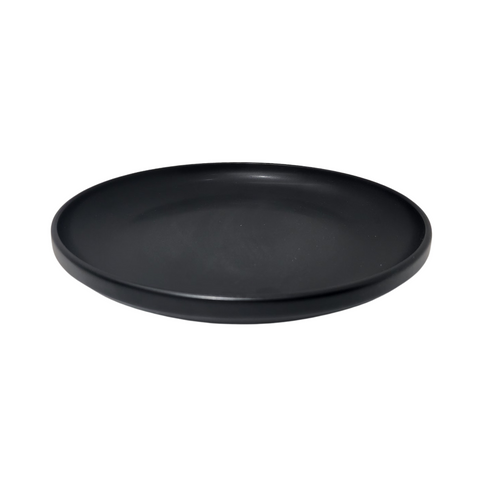 8 Inch Round Matt Black Straight Edge Side Plate