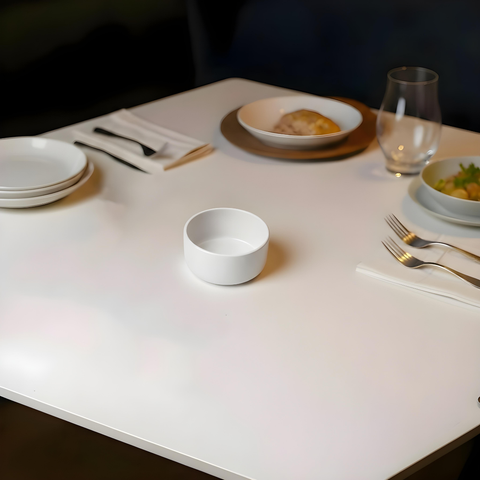 12cm Round Matt Cream Straight Edge Bowl