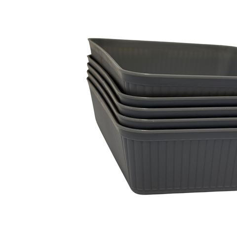 5 Piece Grey Storage Trays