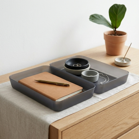 2 Piece Grey Drawer Organisation