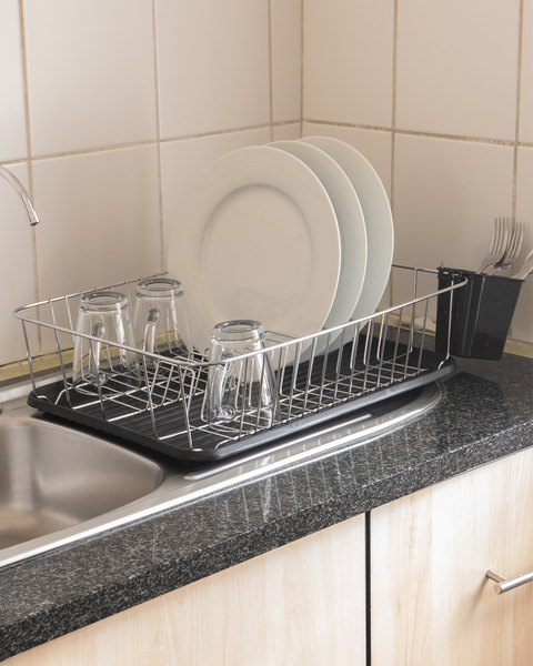 Chrome Dish Rack With Tray
