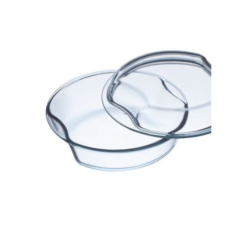 1.5 Litre round glass casserole with lid 