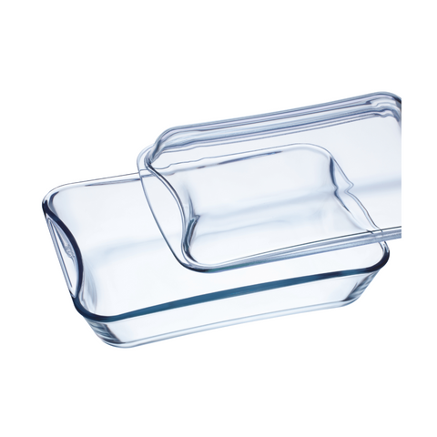 2.5 Litre rectangular glass casserole with lid