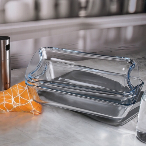 2.5 Litre Rectangular Glass Casserole With Lid