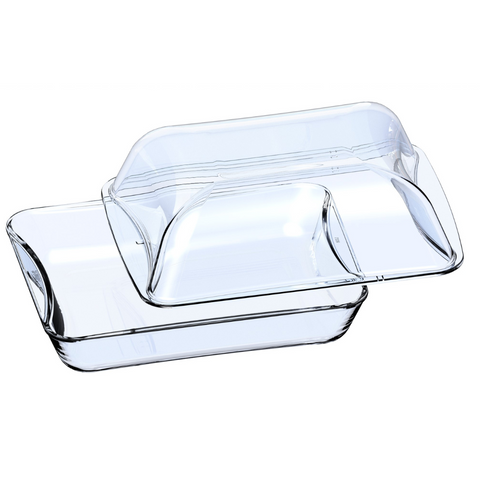 8.6 Litre rectangular glass casserole with lid