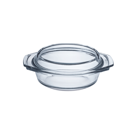 1.5 Litre Round glass casserole with lid