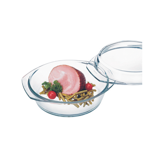 1.5 Litre Round Glass Casserole With Lid