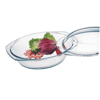3 Litre Oval Glass Casserole With Lid