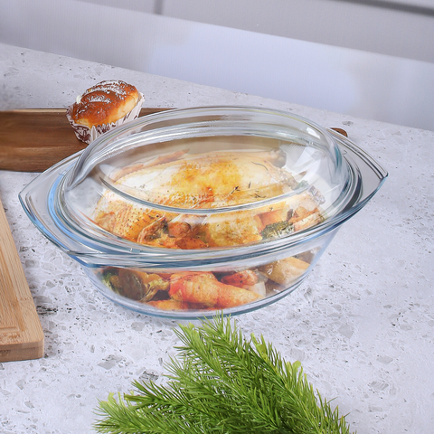 Litre Oval Glass Casserole With Lid – Standard Gifts