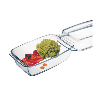 3.2 Litre Oblong Glass Casserole With Lid