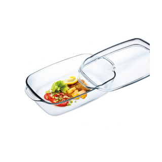 3.2 Litre Oblong Glass Casserole With Lid