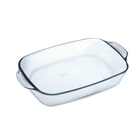 8 Litre oblong glass casserole with lid 