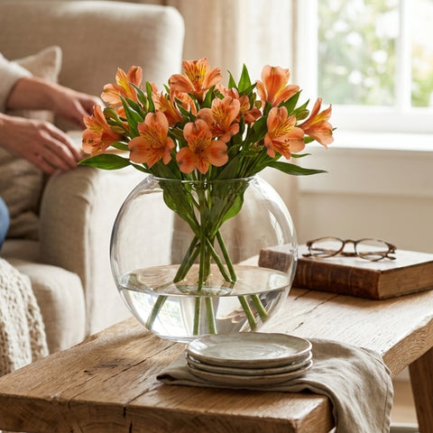 21.5cm Globe Glass Vase