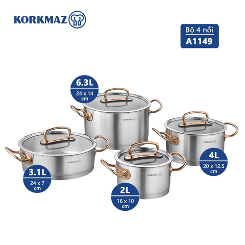 8 Piece Proline Cookware Pot Set With Rose Gold Handles