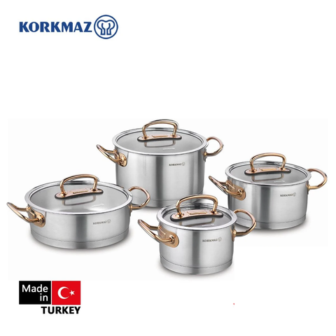 8 Piece Proline Cookware Pot Set With Rose Gold Handles