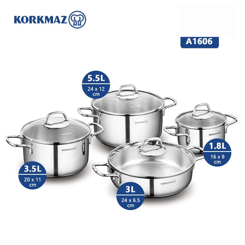 8 Piece Perla Cookware Pot Set