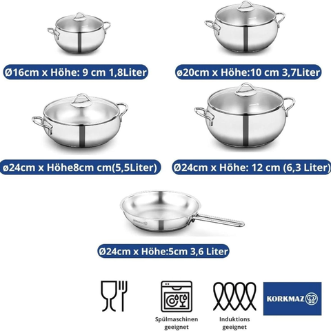 9 Piece Tombik Cookware Pot Set