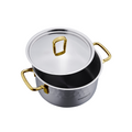 8 Piece erna cookware set with gold handles 