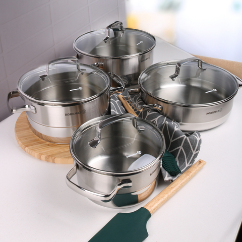 8 Piece Stila Cookware Pot Set