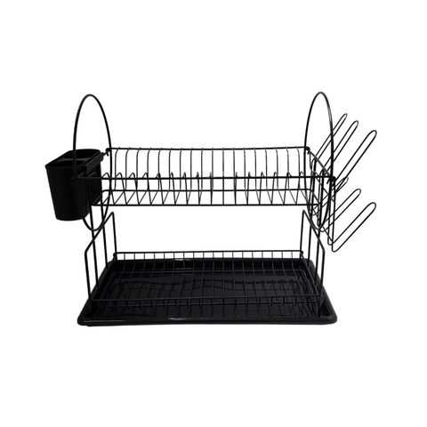 2 Level black chrome dish rack