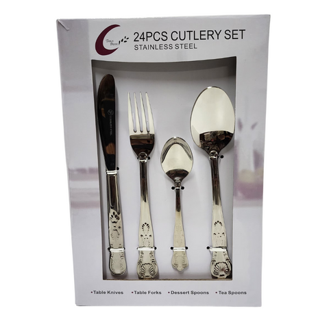 24 Piece Kings Stainless Steel Cutlery Set