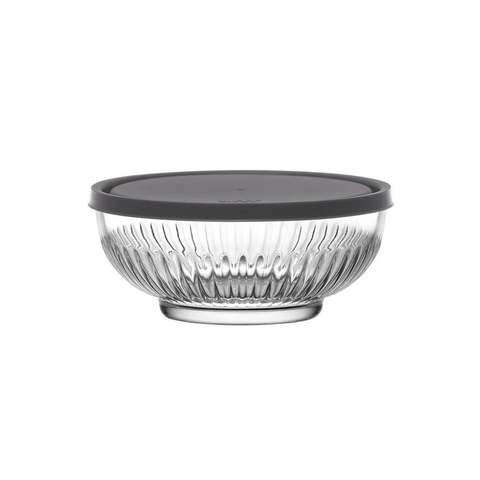 600ml Glass Bowl With Grey Lid