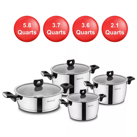 8 Piece Nora Cookware Pot Set