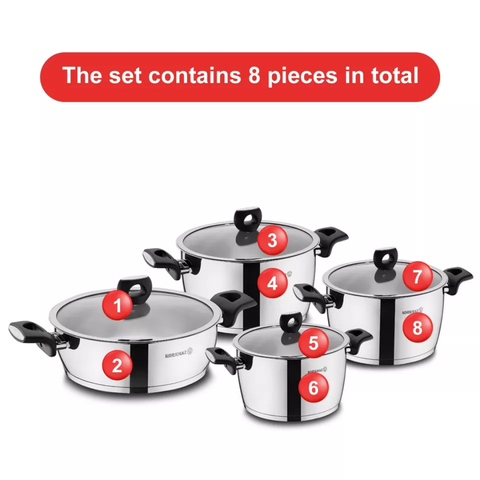 8 Piece Nora Cookware Pot Set