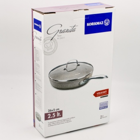 26cm Granita Frypan With Glass Lid