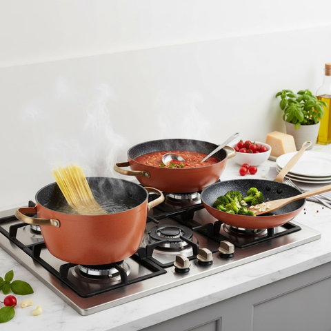 5 Piece Vintage Cookware Pot Set